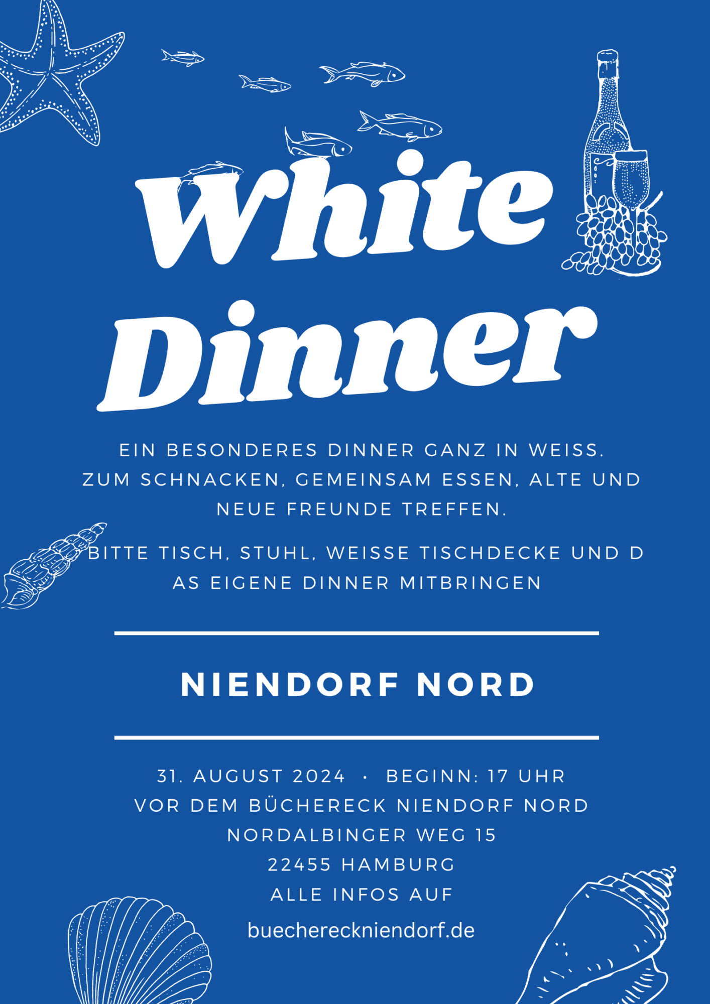 White Dinner Plakat, dekoratives Bild